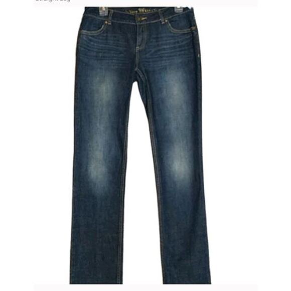 Simply Vera Vera Wang Jeans Women's Sz 2 Dark Wash Denim Straight Leg Mid Rise - Picture 1 of 9